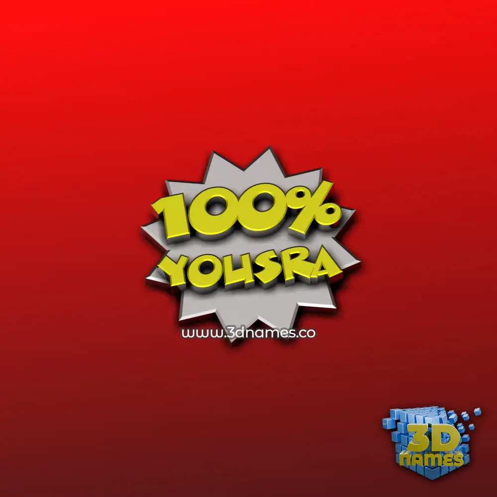 yousra in 100 Percent style - 3D name wallpaper