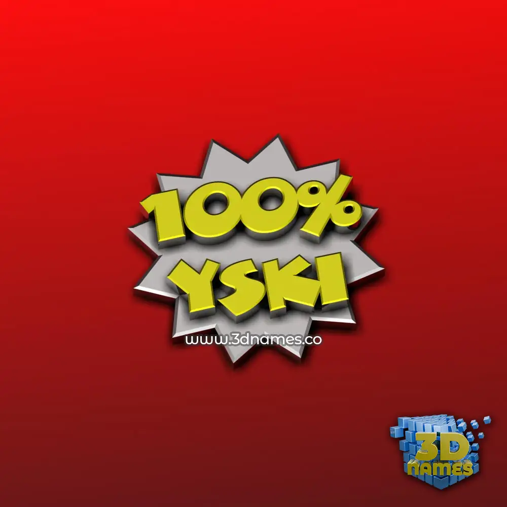 yski in 100 Percent style - 3D name wallpaper