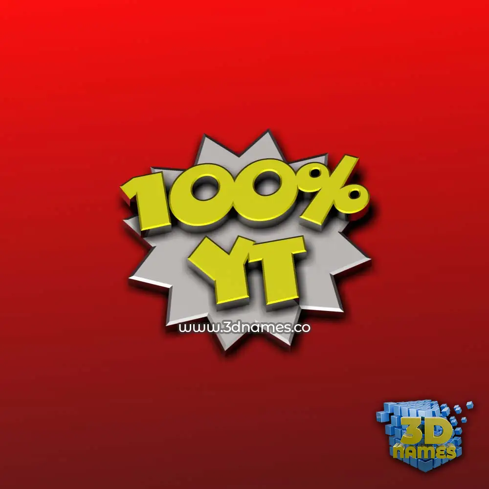 yt in 100 Percent style - 3D name wallpaper