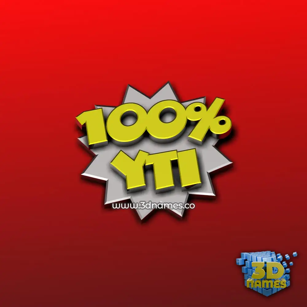 yti in 100 Percent style - 3D name wallpaper