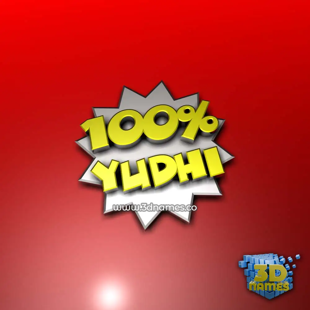 yudhi in 100 Percent style - 3D name wallpaper