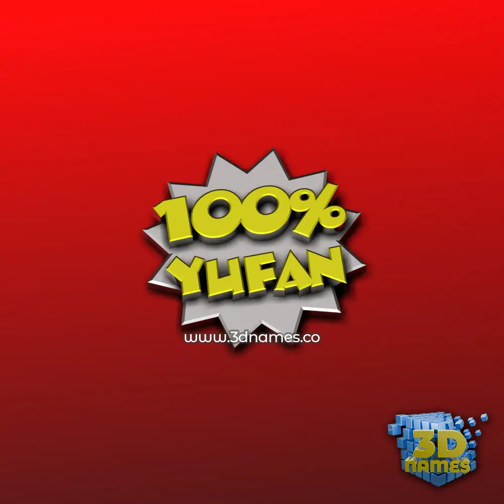 yufan in 100 Percent style - 3D name wallpaper