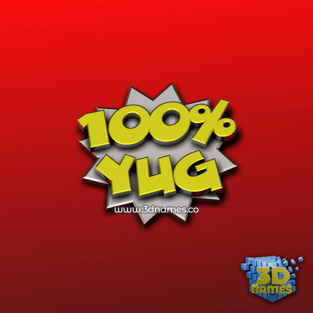 yug in 100 Percent style - 3D name wallpaper
