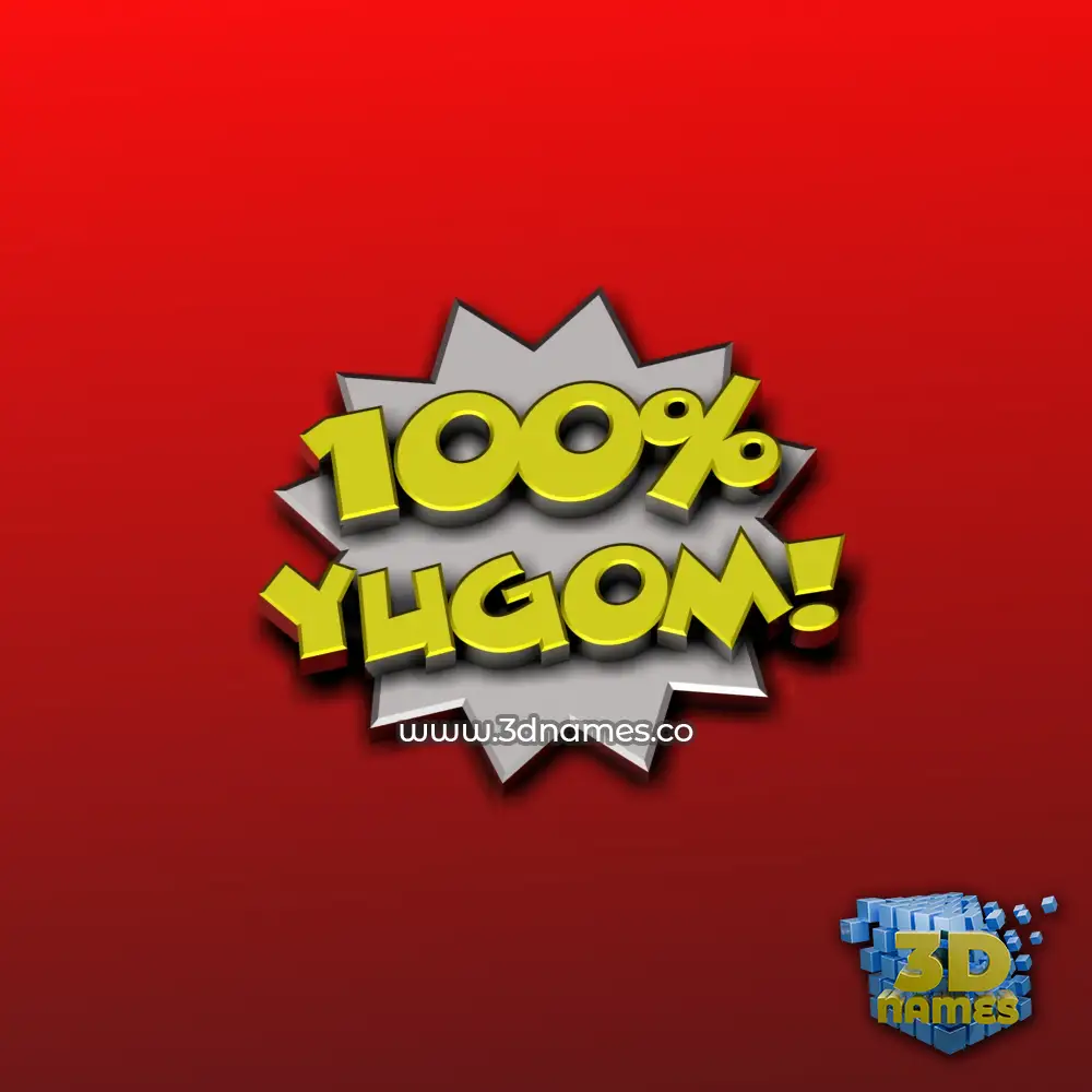yugom in 100 Percent style - 3D name wallpaper