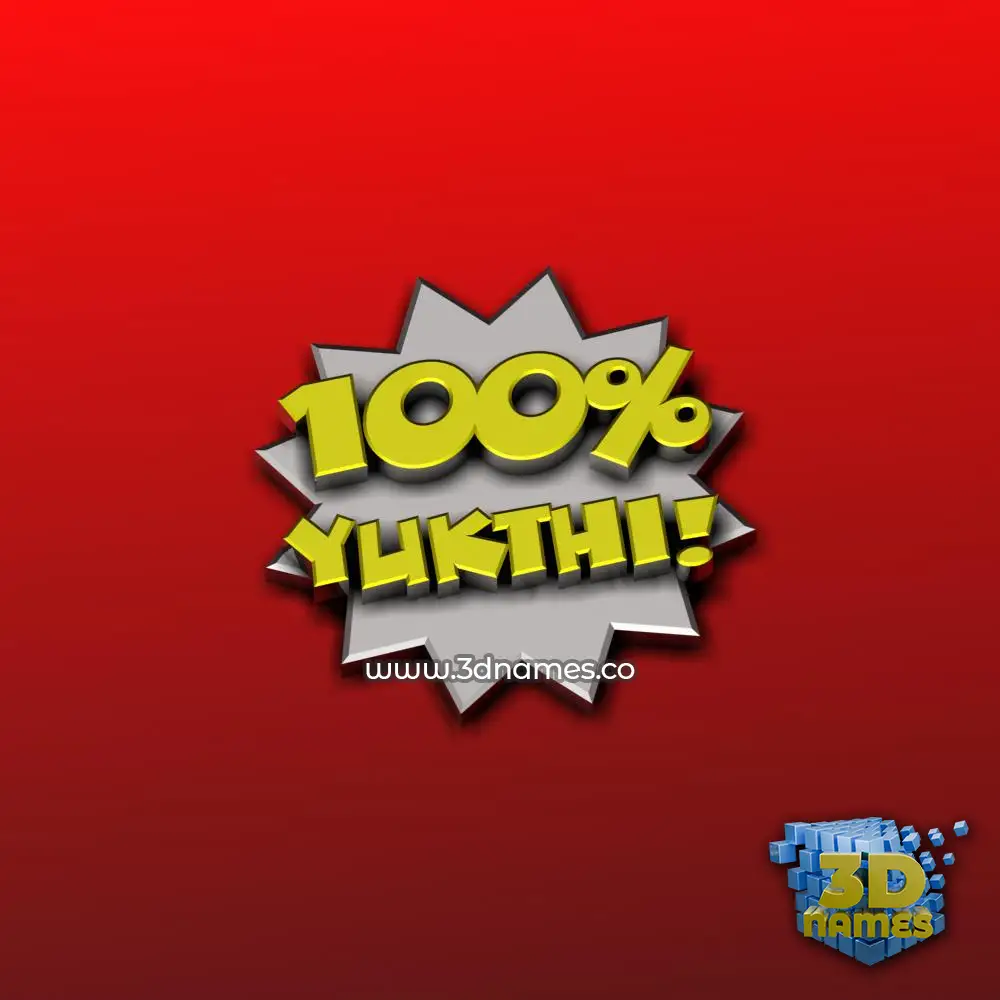 yukthi in 100 Percent style - 3D name wallpaper