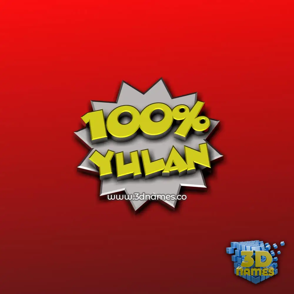 yulan in 100 Percent style - 3D name wallpaper