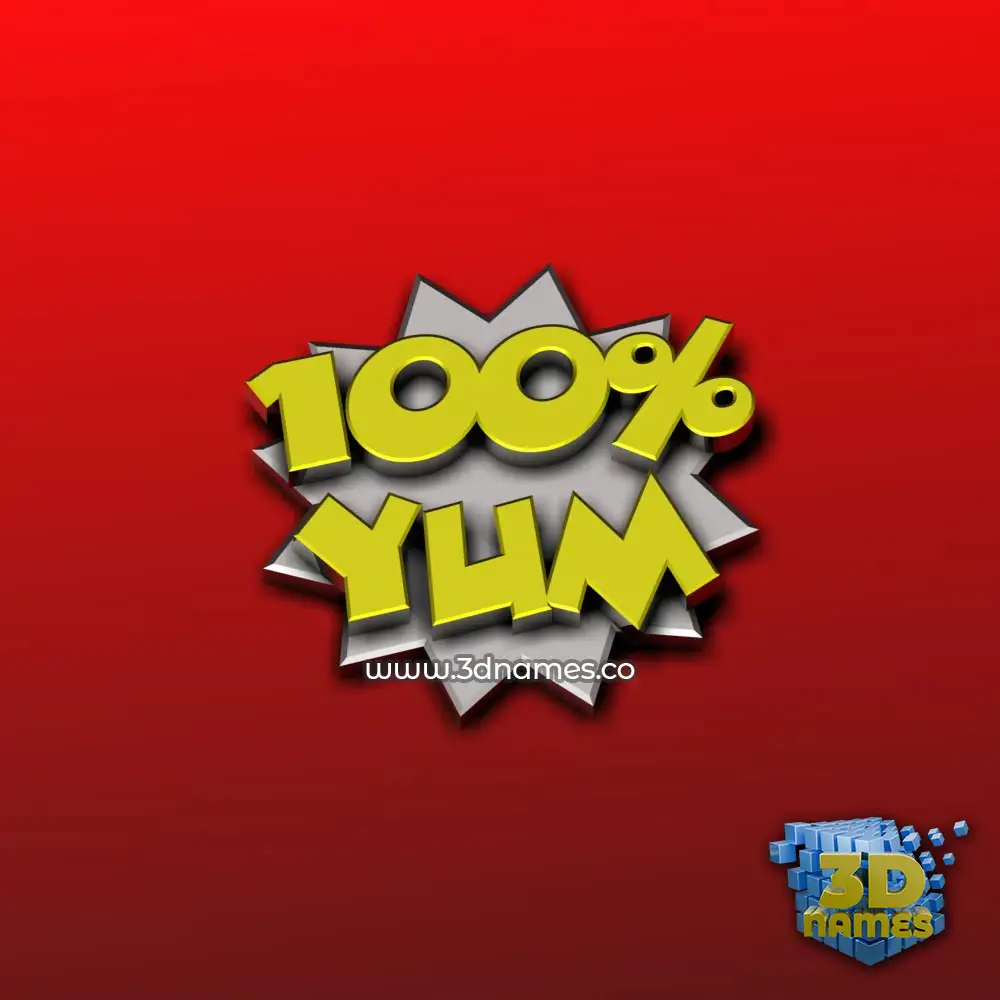 yum in 100 Percent style - 3D name wallpaper