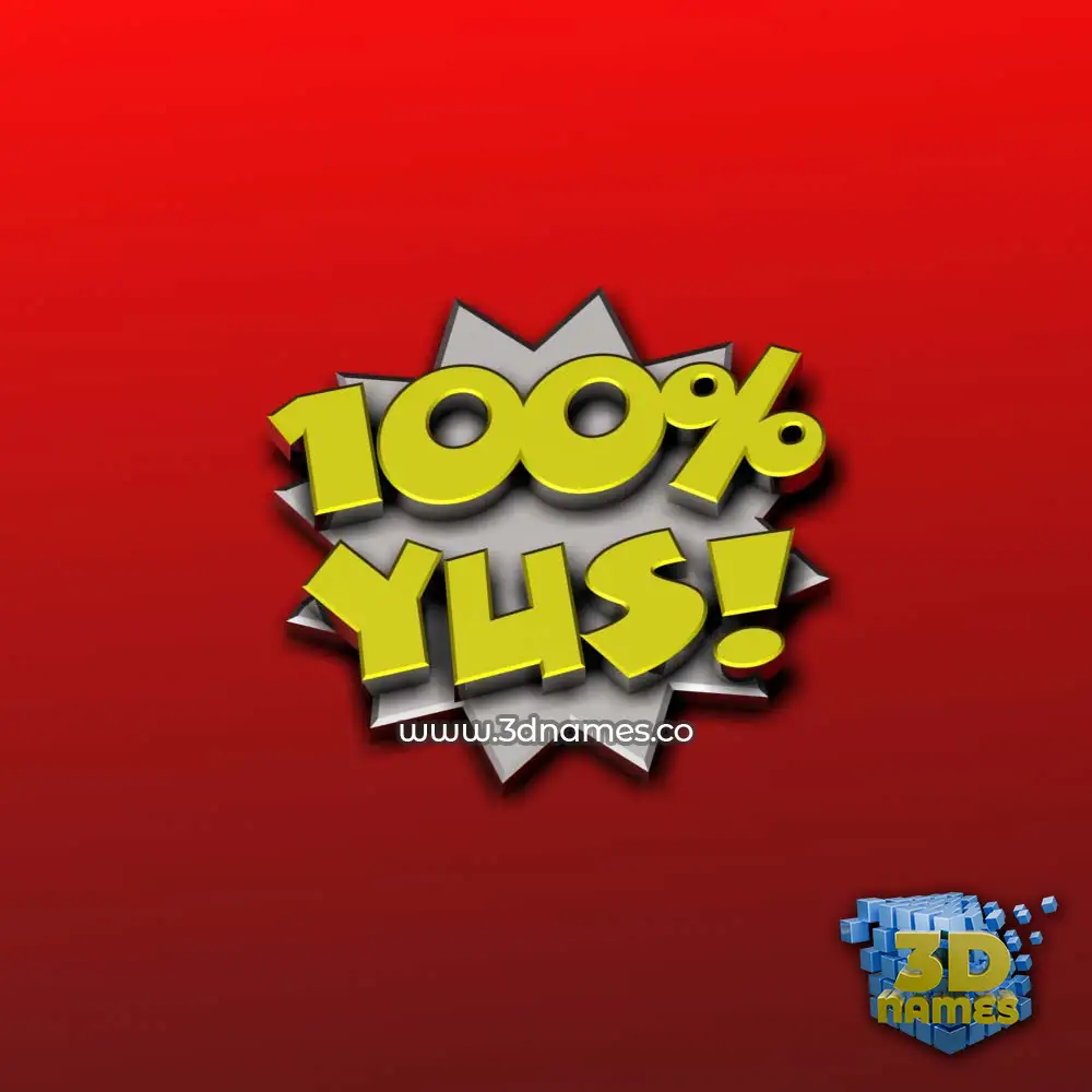 yus in 100 Percent style - 3D name wallpaper