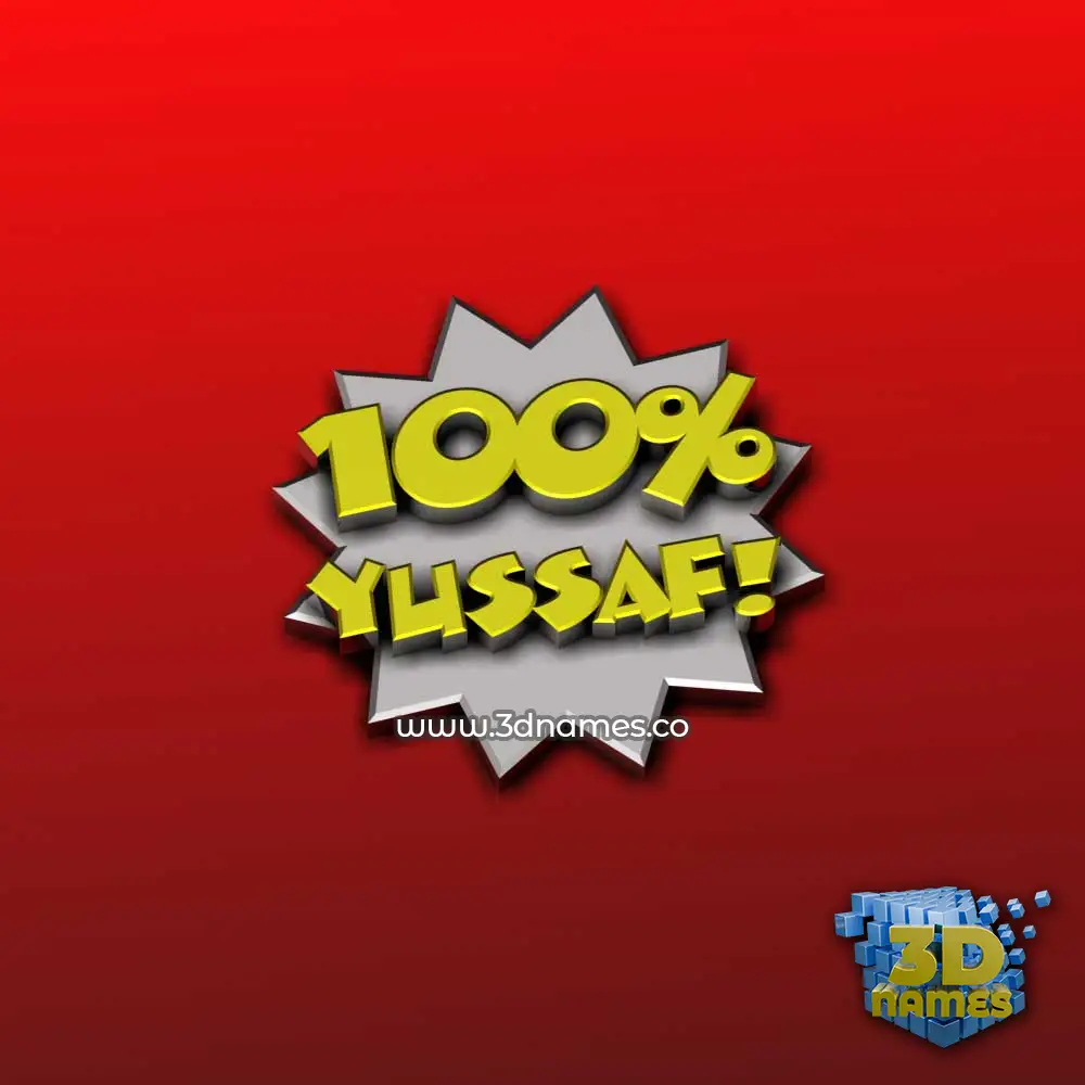 yussaf in 100 Percent style - 3D name wallpaper