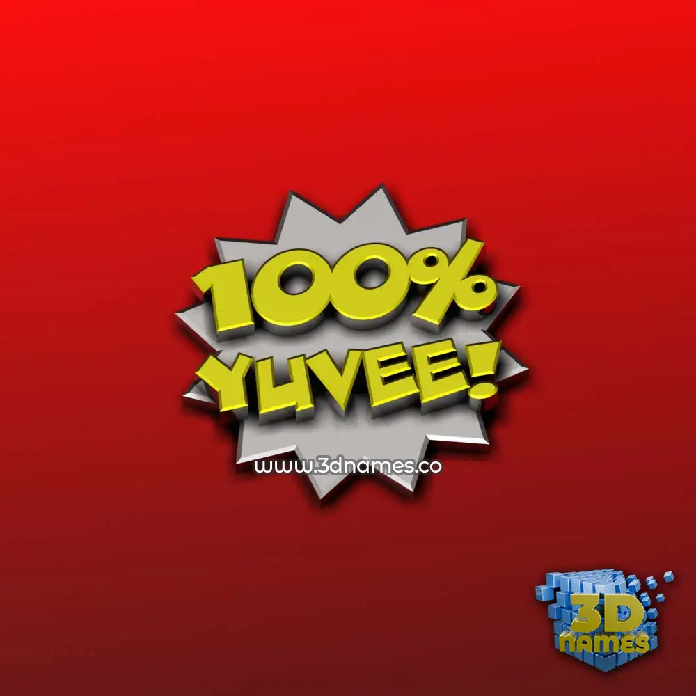 yuvee in 100 Percent style - 3D name wallpaper