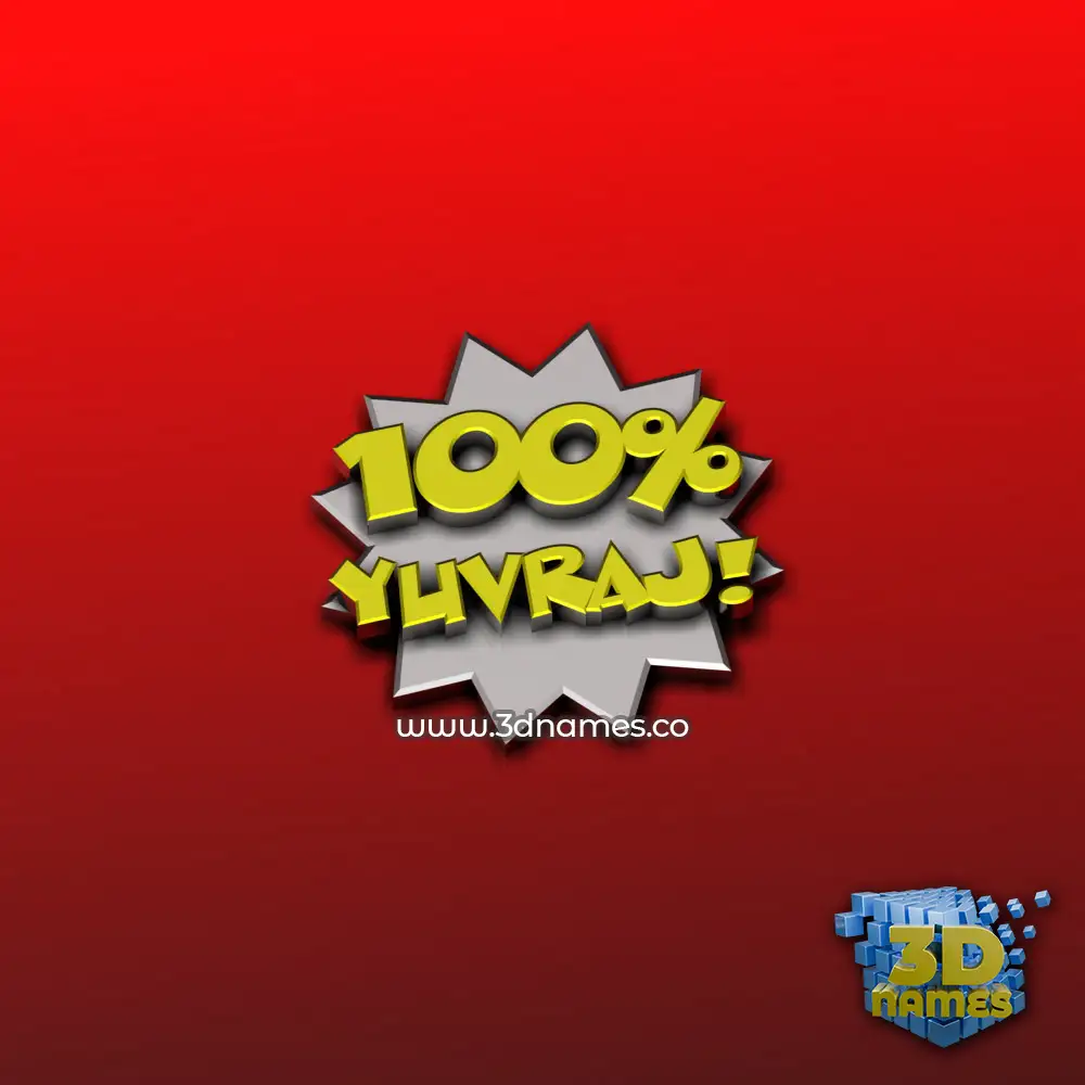 yuvraj in 100 Percent style - 3D name wallpaper
