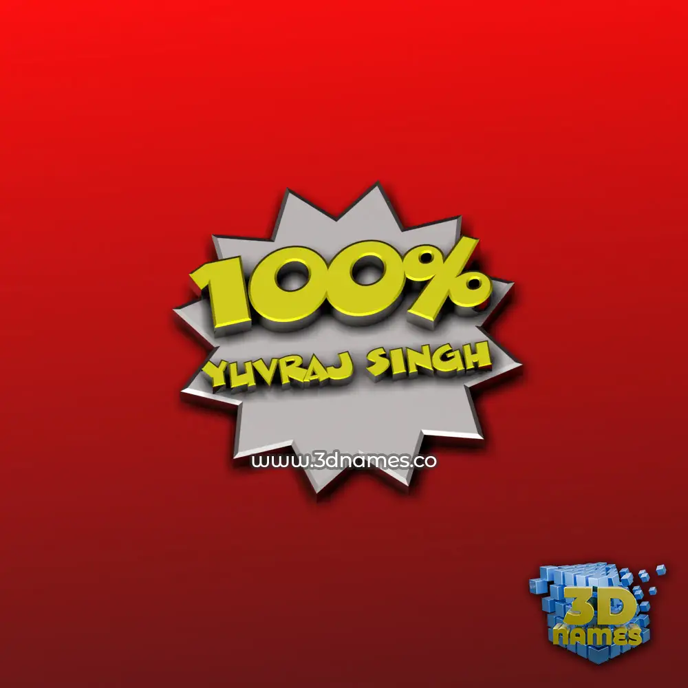 yuvraj singh in 100 Percent style - 3D name wallpaper