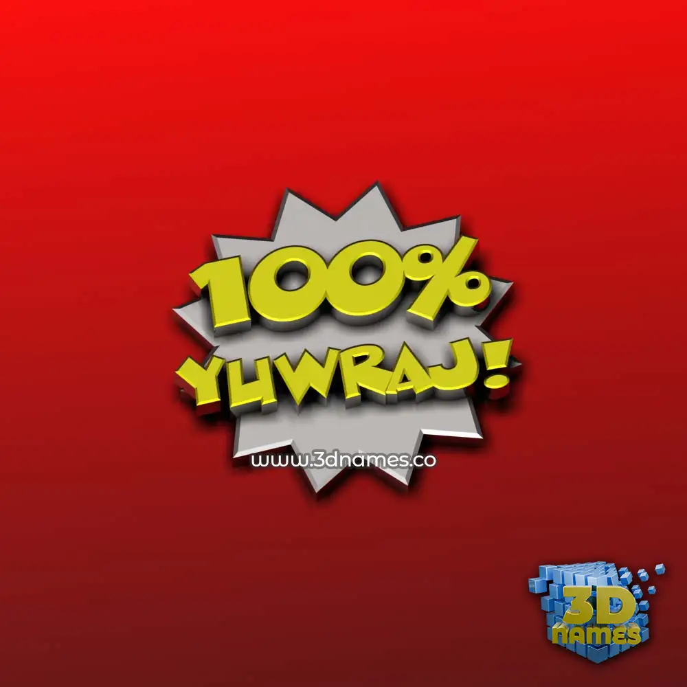 yuwraj in 100 Percent style - 3D name wallpaper