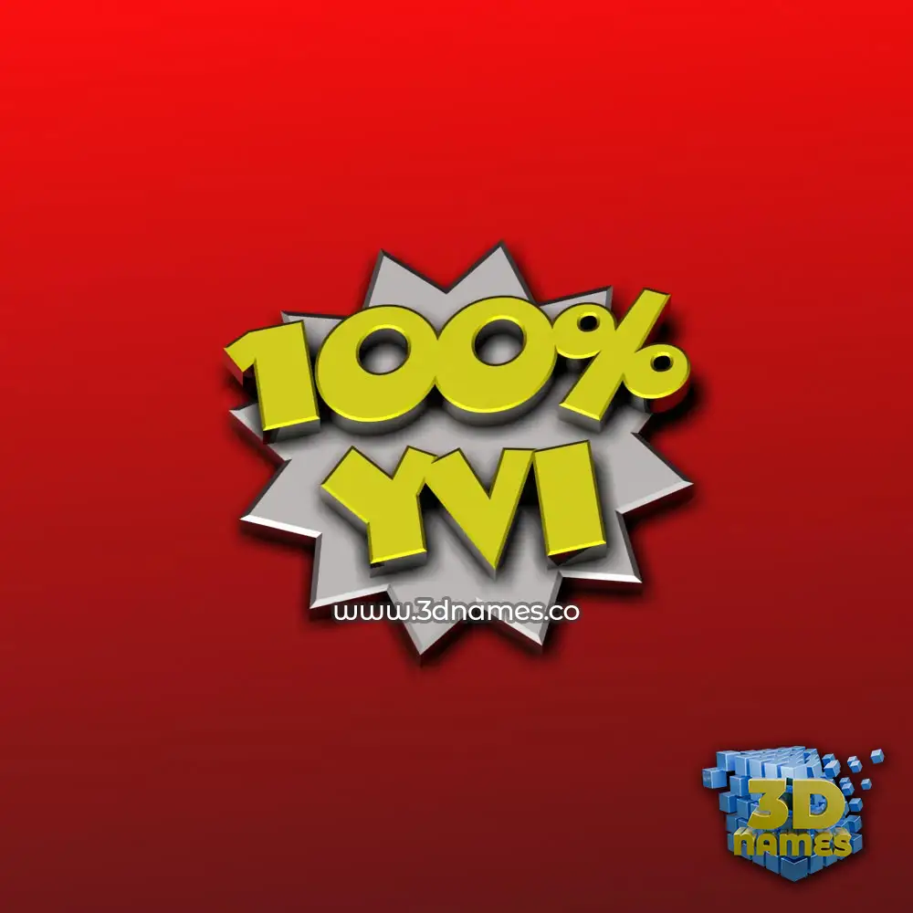 yvi in 100 Percent style - 3D name wallpaper
