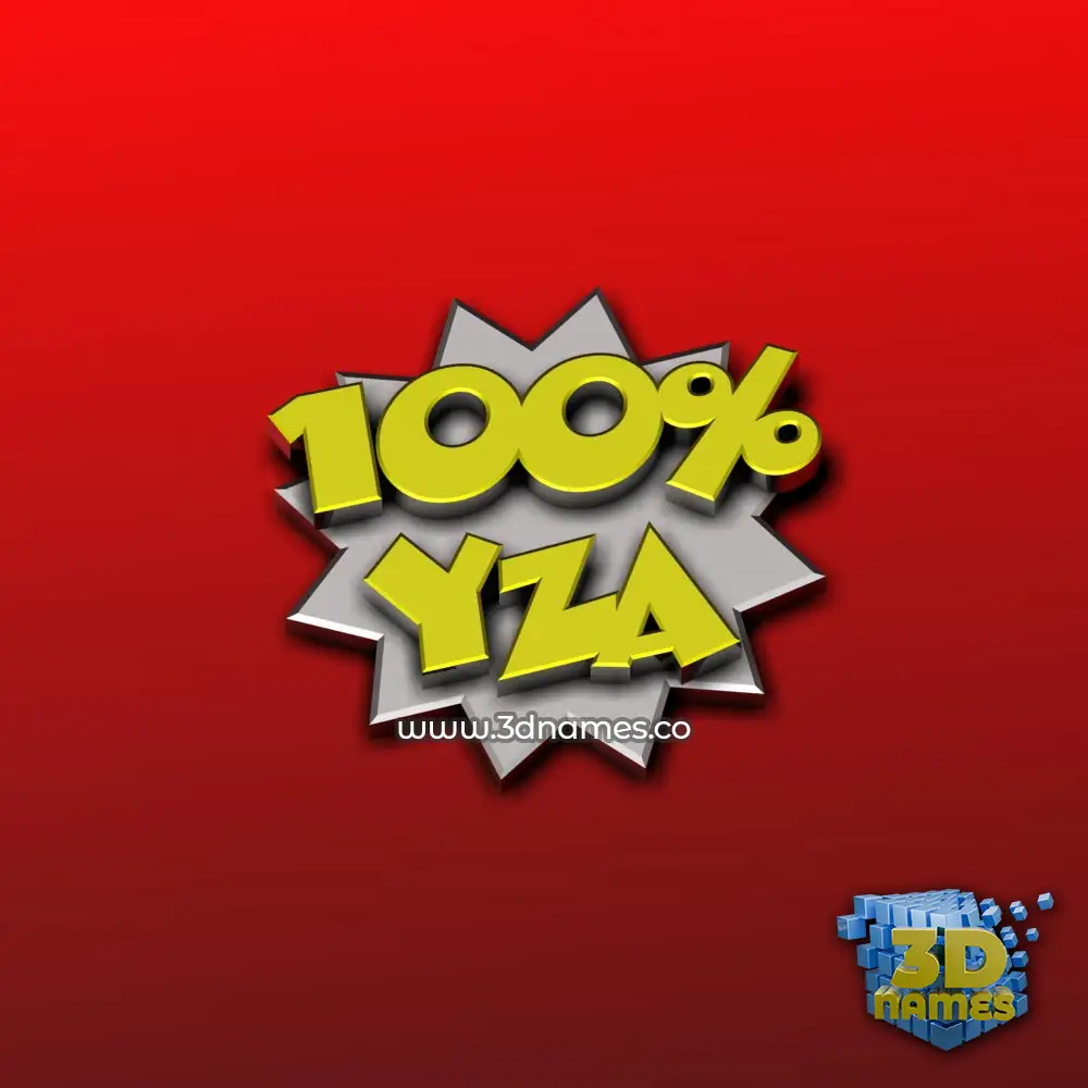yza in 100 Percent style - 3D name wallpaper