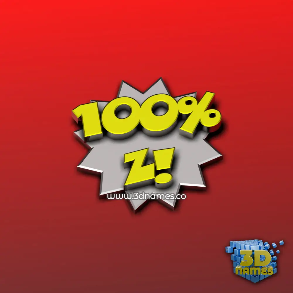 z in 100 Percent style - 3D name wallpaper