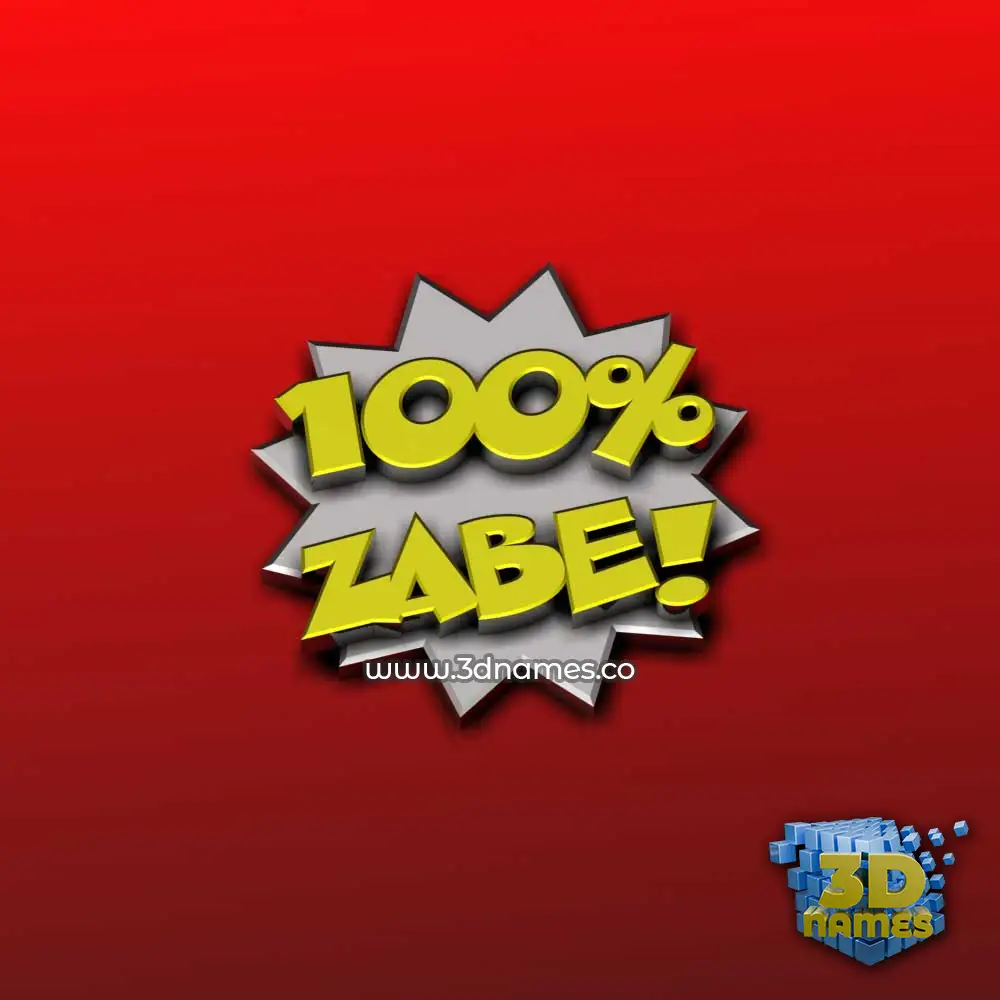 zabe in 100 Percent style - 3D name wallpaper