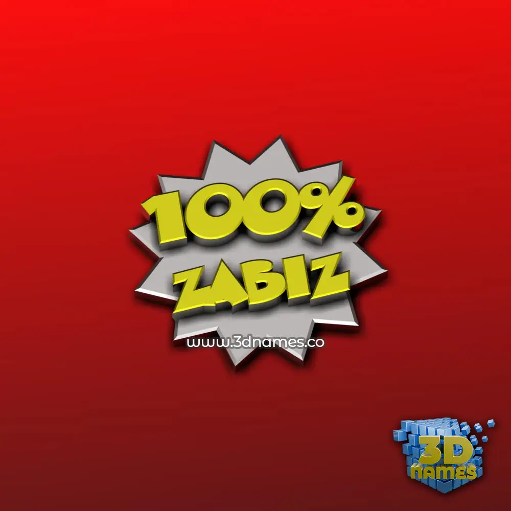 zabiz in 100 Percent style - 3D name wallpaper
