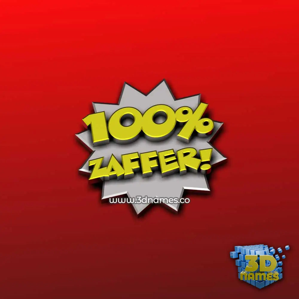 zaffer in 100 Percent style - 3D name wallpaper