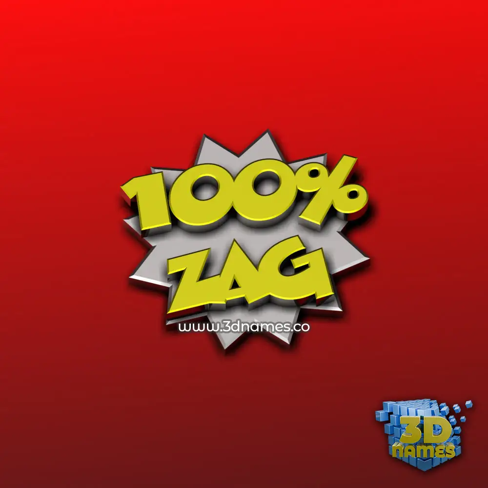 zag in 100 Percent style - 3D name wallpaper