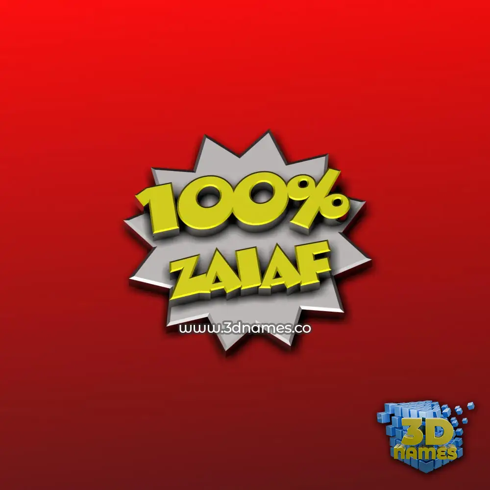 zaiaf in 100 Percent style - 3D name wallpaper
