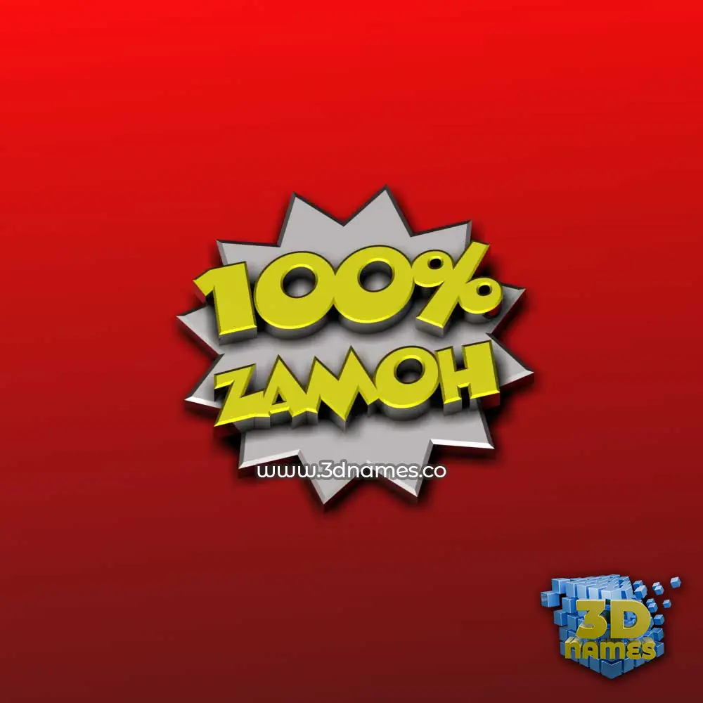 zamoh in 100 Percent style - 3D name wallpaper