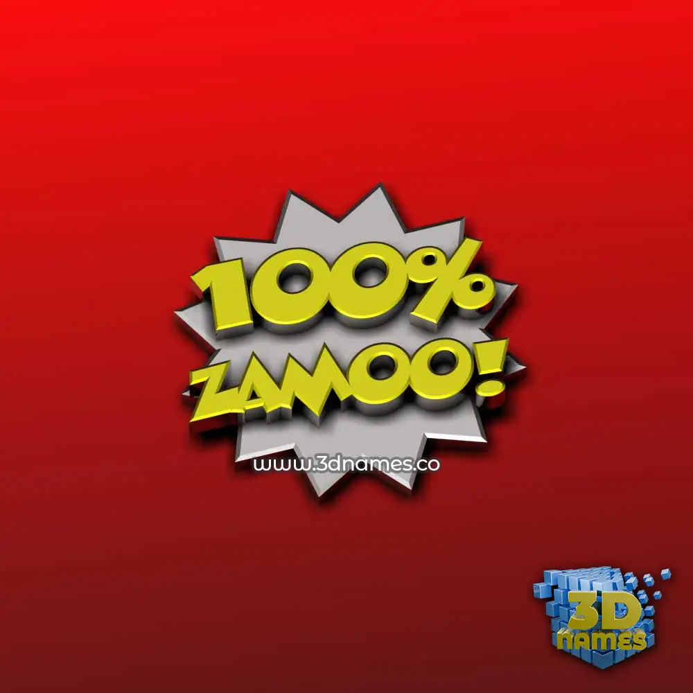 zamoo in 100 Percent style - 3D name wallpaper