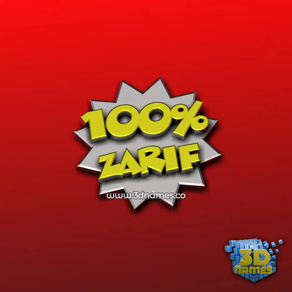 zarif in 100 Percent style - 3D name wallpaper