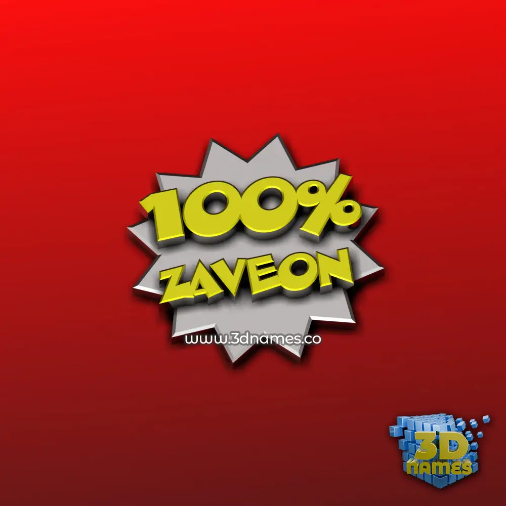 zaveon in 100 Percent style - 3D name wallpaper