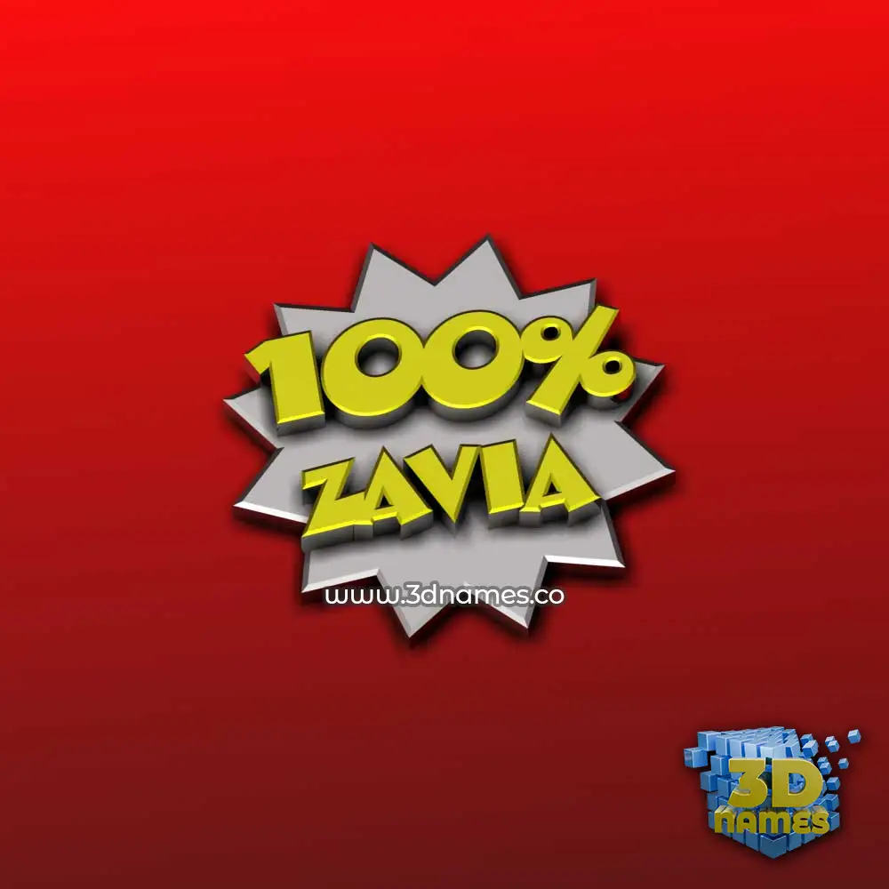 zavia in 100 Percent style - 3D name wallpaper