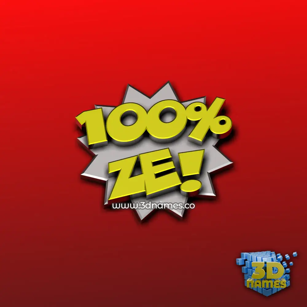 ze in 100 Percent style - 3D name wallpaper