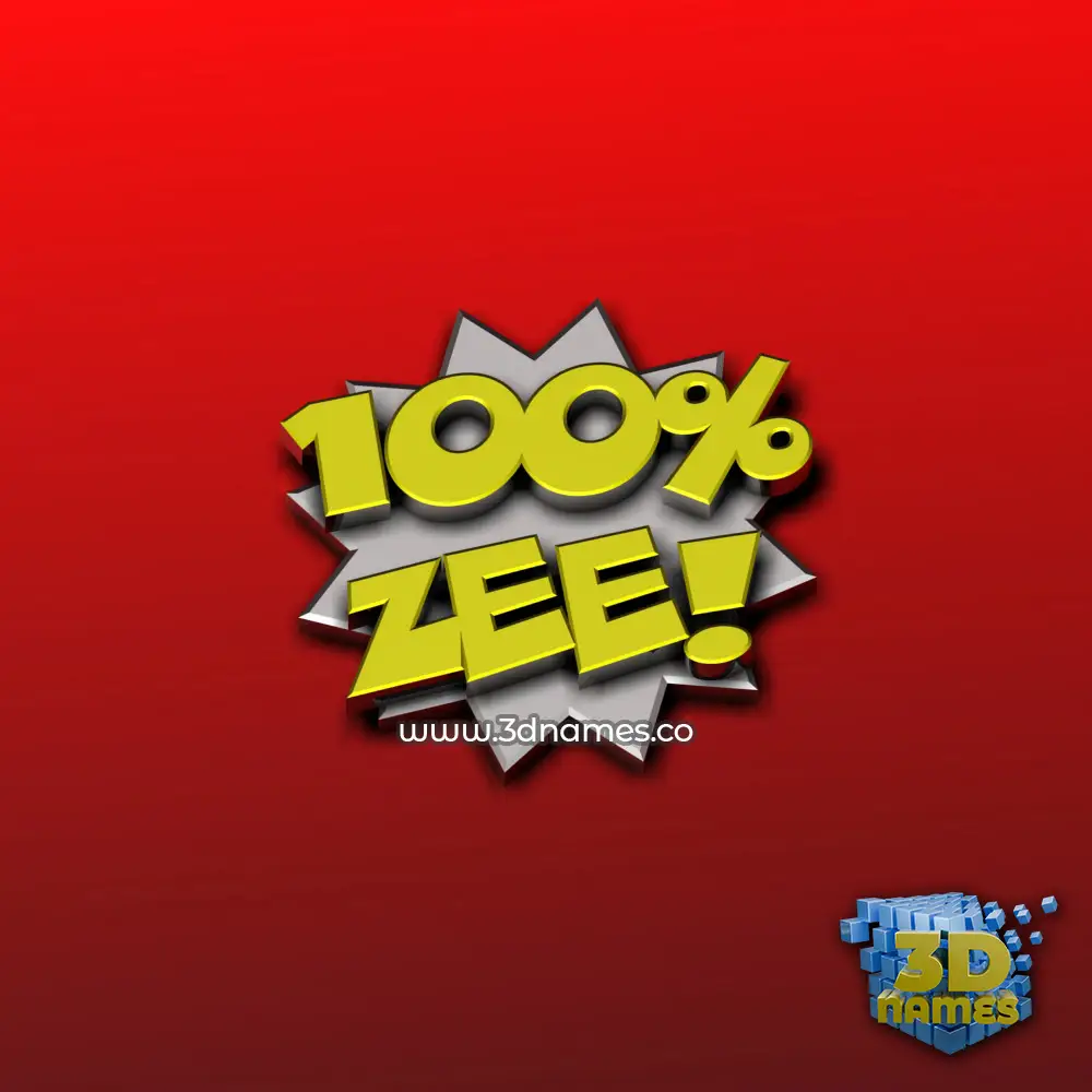 zee in 100 Percent style - 3D name wallpaper
