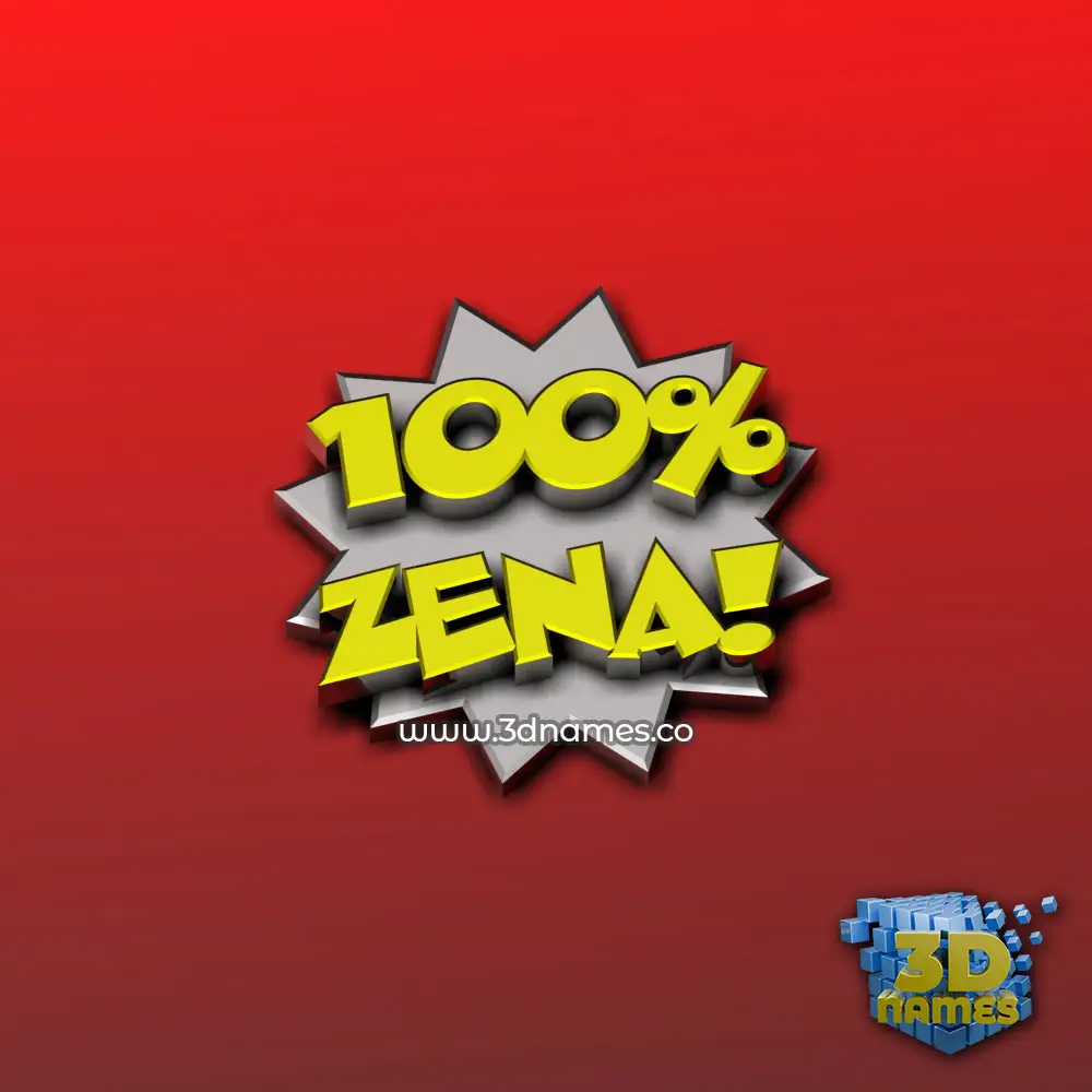 zena in 100 Percent style - 3D name wallpaper