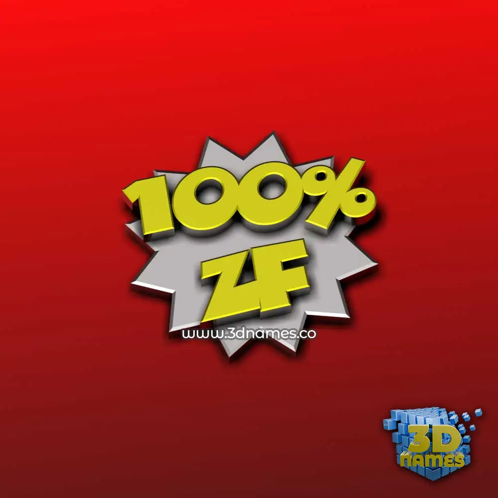 zf in 100 Percent style - 3D name wallpaper