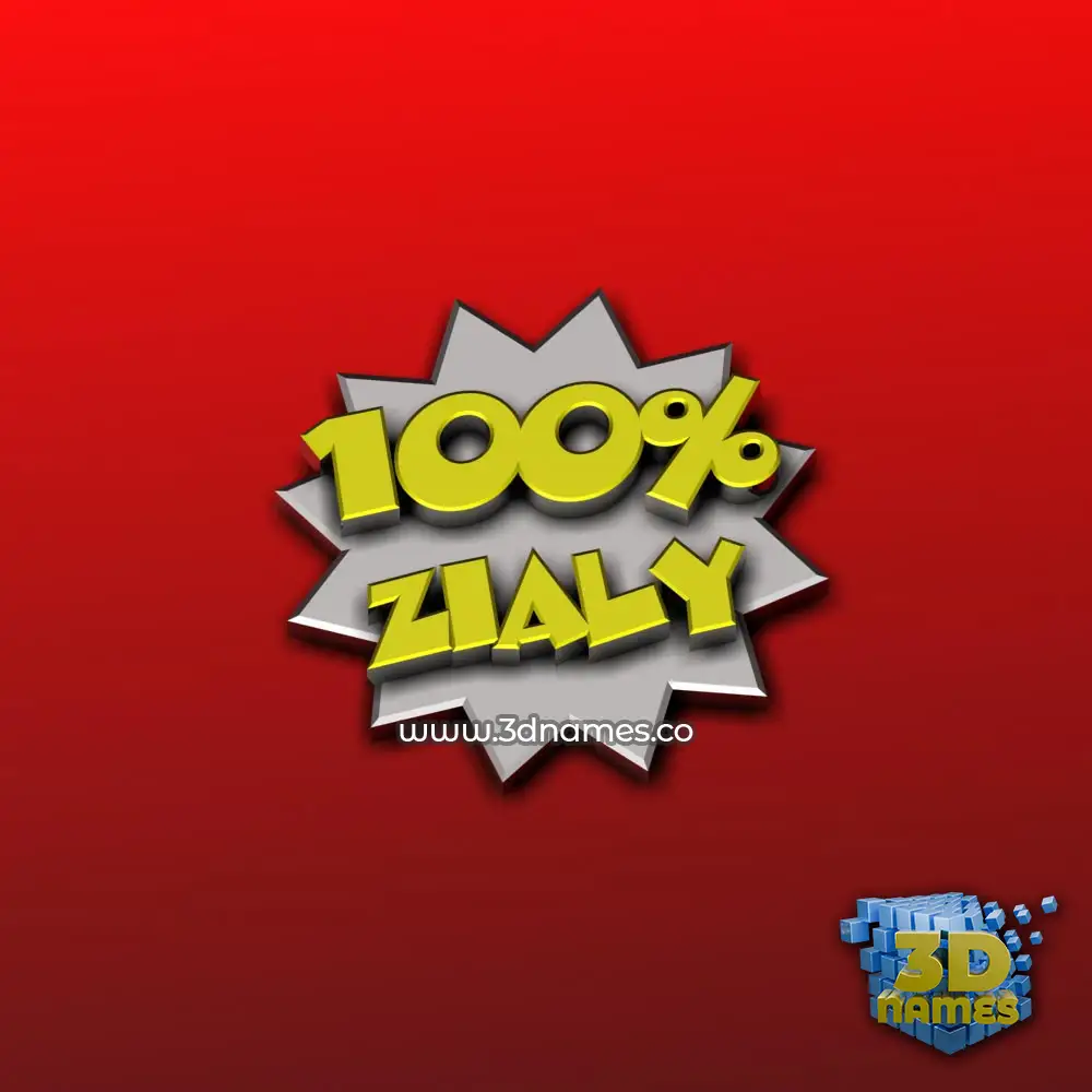 zialy in 100 Percent style - 3D name wallpaper