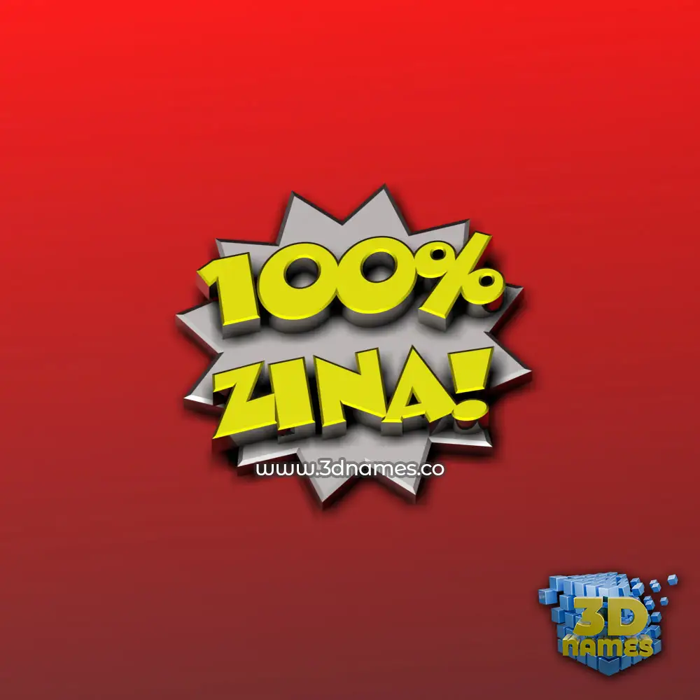 zina in 100 Percent style - 3D name wallpaper
