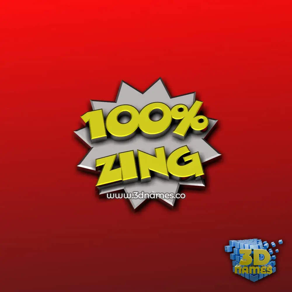 zing in 100 Percent style - 3D name wallpaper
