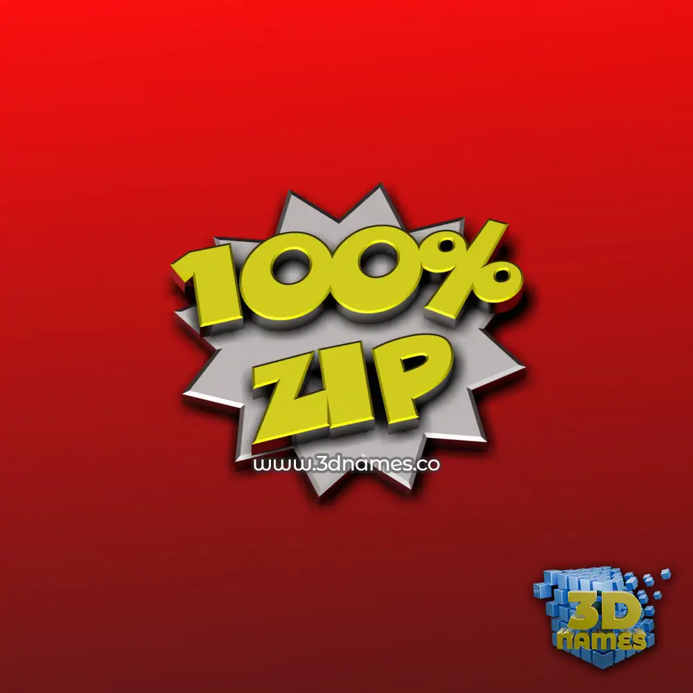 zip in 100 Percent style - 3D name wallpaper