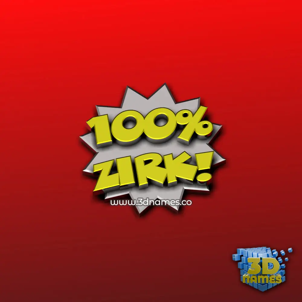 zirk in 100 Percent style - 3D name wallpaper