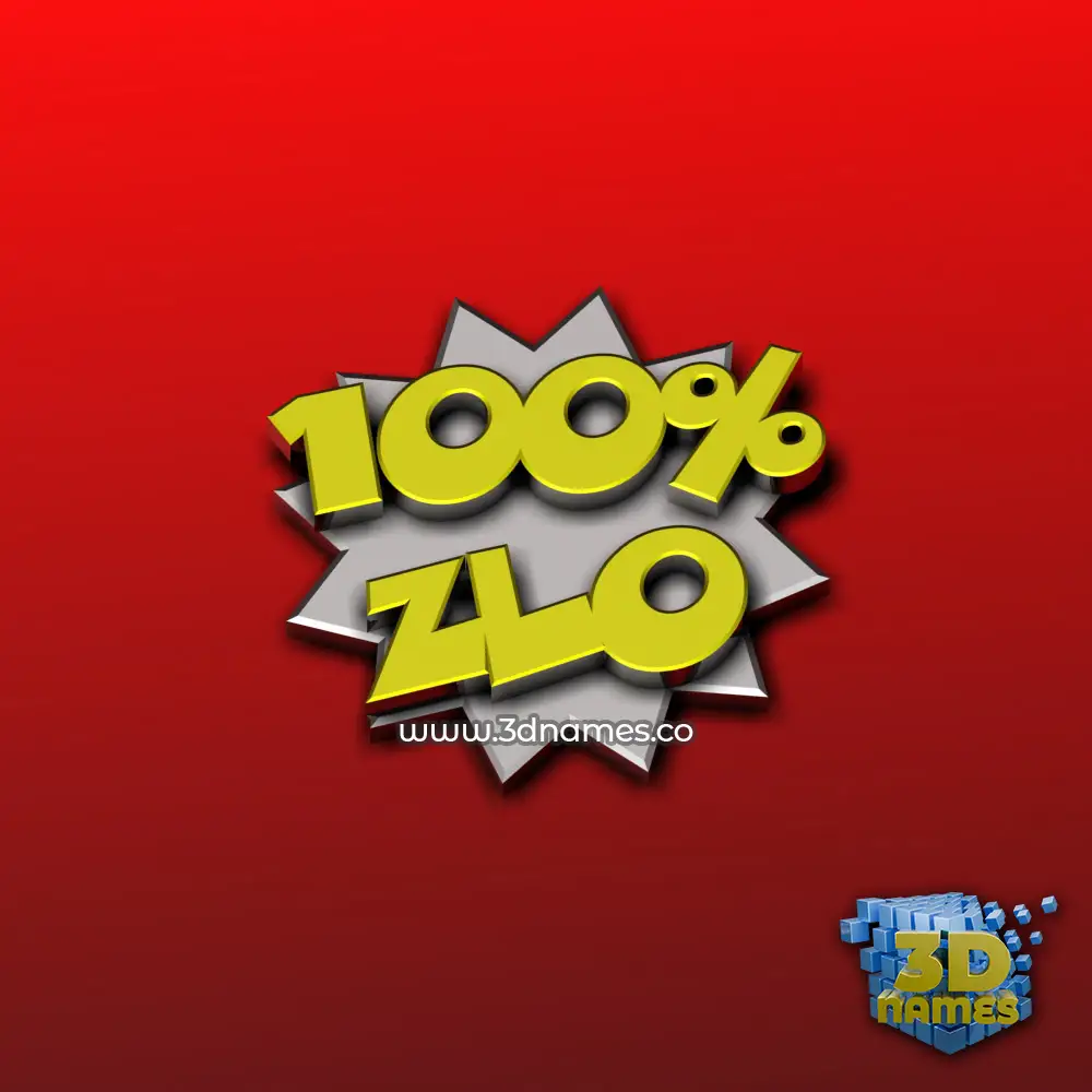 zlo in 100 Percent style - 3D name wallpaper