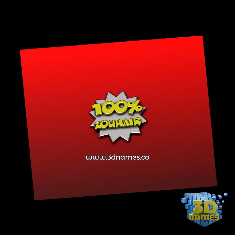 zouhair in 100 Percent style - 3D name wallpaper