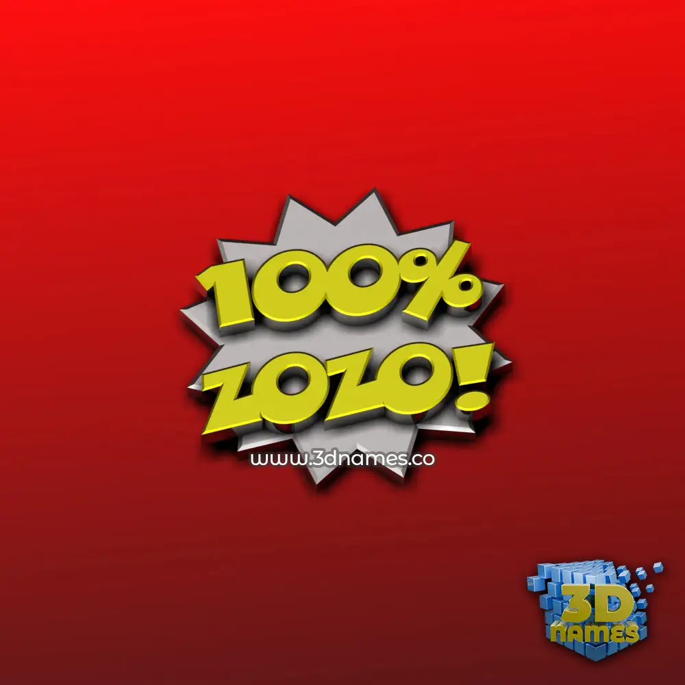 zozo in 100 Percent style - 3D name wallpaper
