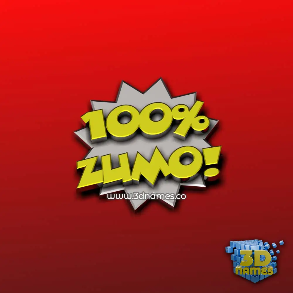 zumo in 100 Percent style - 3D name wallpaper