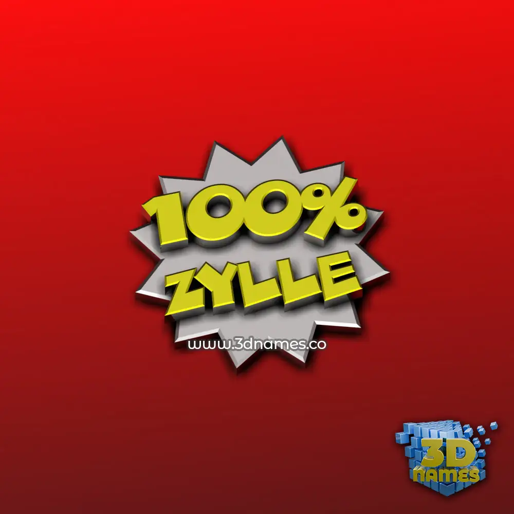 zylle in 100 Percent style - 3D name wallpaper