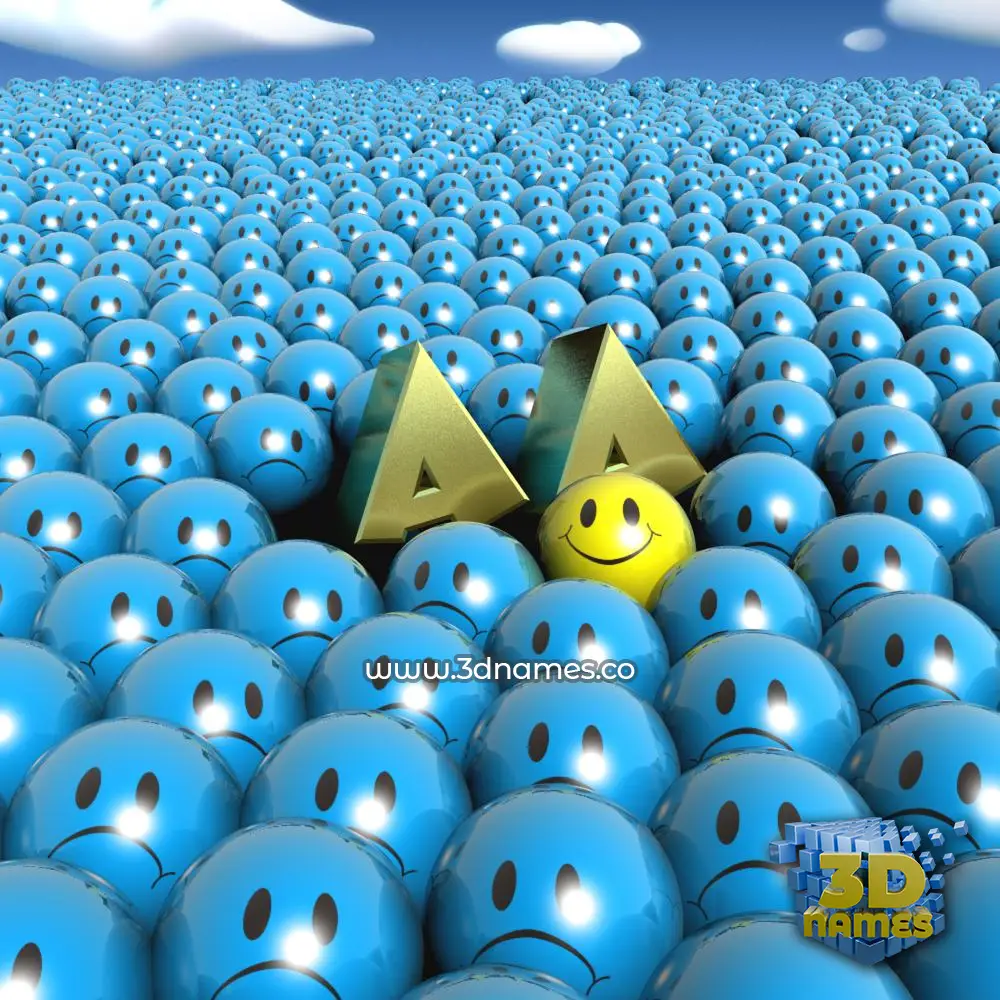 a a in Special Smileys style - 3D name wallpaper