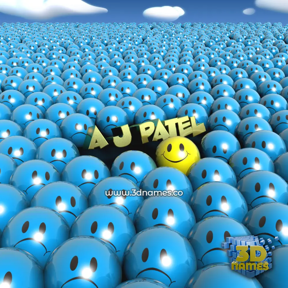a j patel in Special Smileys style - 3D name wallpaper