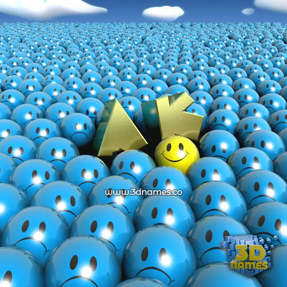 a k in Special Smileys style - 3D name wallpaper