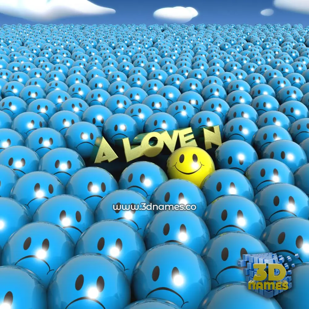 a love n in Special Smileys style - 3D name wallpaper