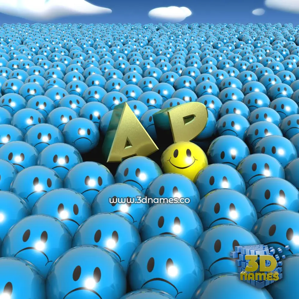 a p in Special Smileys style - 3D name wallpaper