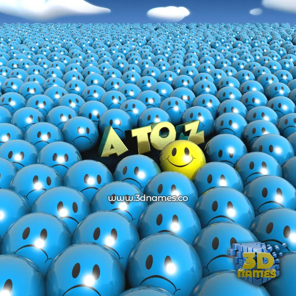 a to z in Special Smileys style - 3D name wallpaper